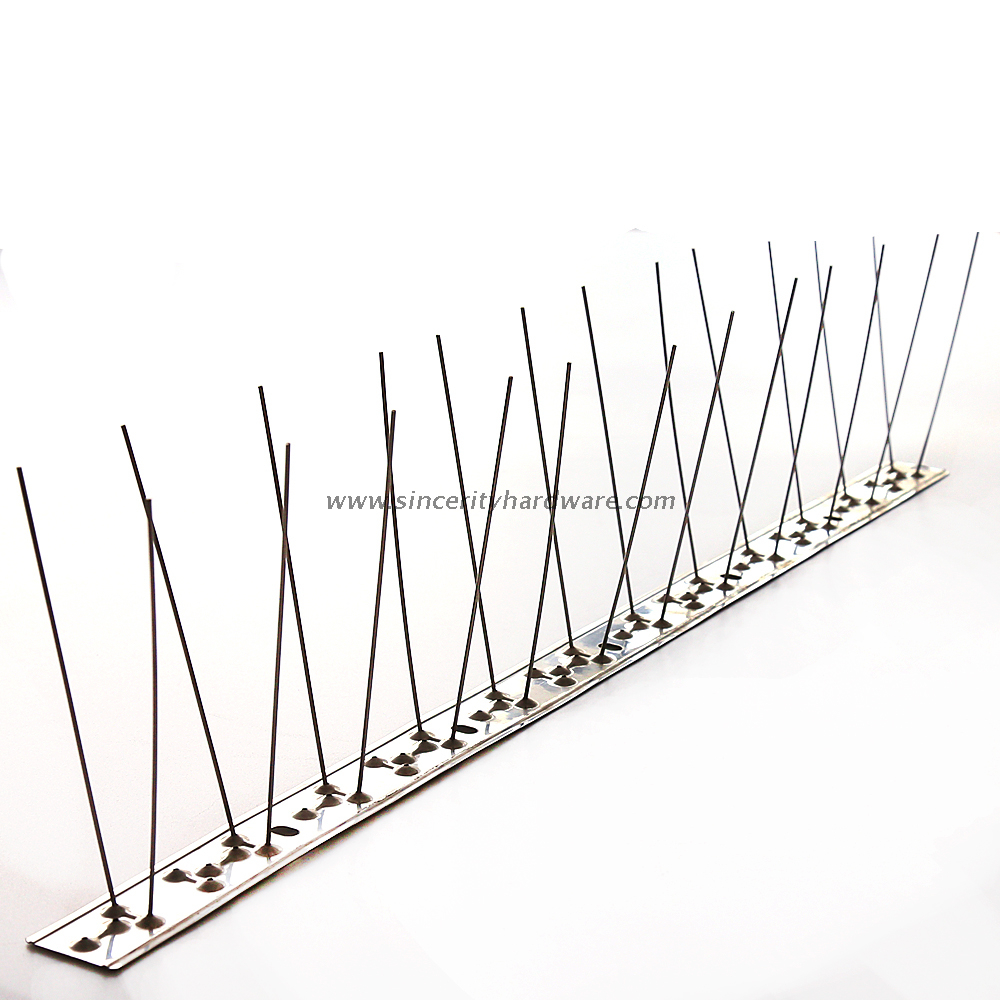 SHSS-85: 2 Rows Flexible Base Stainless Steel Bird Spikes To Resist Bird And Animal