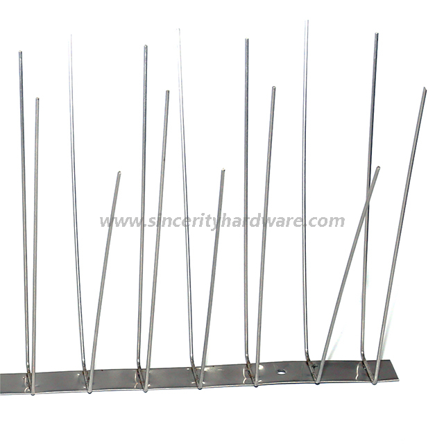 SHSS-7: 4 Rows Stainless Steel Spikes for Bird Control, Anti Bird Spike