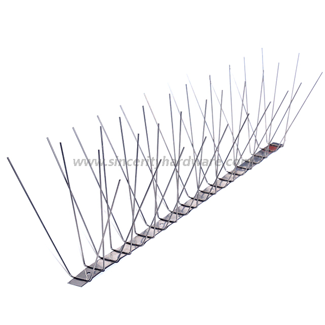 SHSS-7: 4 Rows Stainless Steel Spikes for Bird Control, Anti Bird Spike