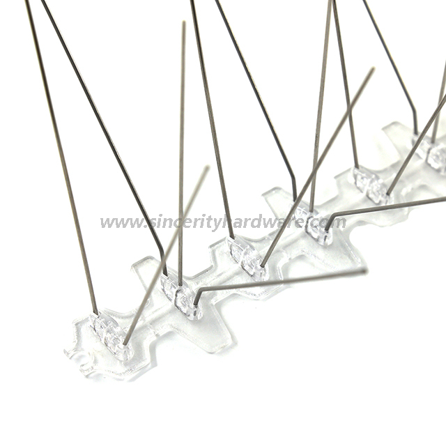 SHPC-72: 5 Rows Bird Spikes with PC Base And Stainless Steel 304 